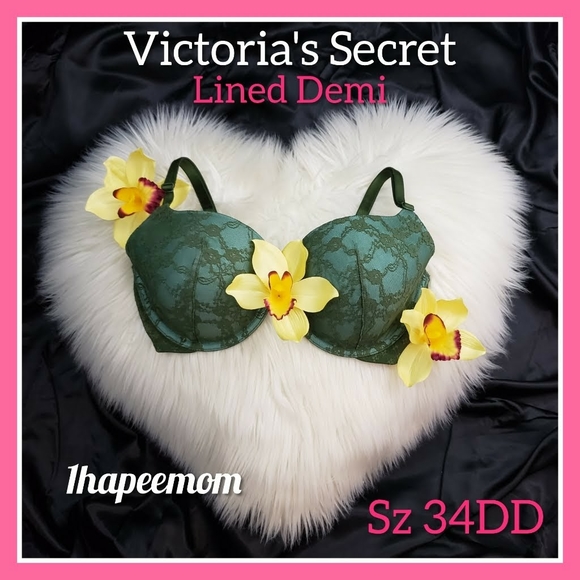 Victoria's Secret Bra 34DD Lined Demi Lace Velvet - Picture 8 of 8